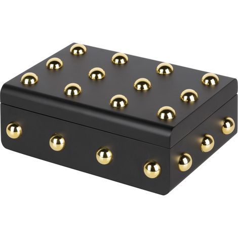 MDF / Metall Zink Schwarz Golden Box 35X23X13 Cm (1/5)