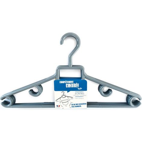 3 Cintres Plastique Gris Crochet Tournant 530741 - Copefa (1/2)