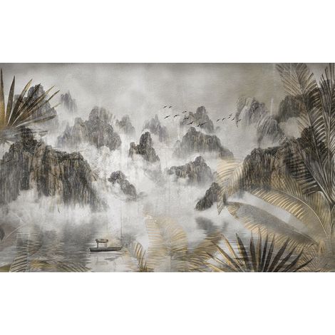 Papier peint panoramique - Paysage Montagnes - 195 cm x 122 cm (1/2)