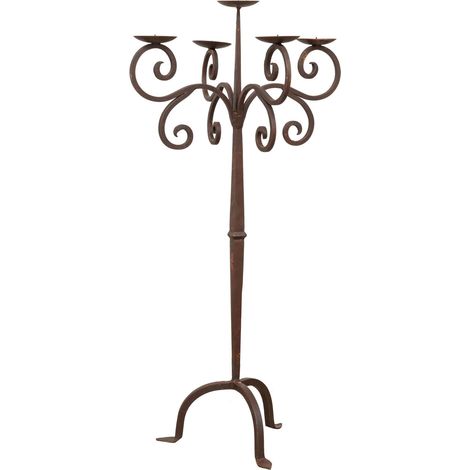 Handmade wrought iron candelabrum stand (1/5)
