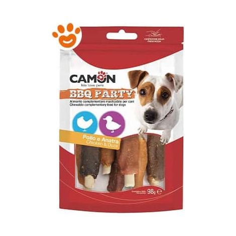 Camon Dog BBQ Party Snack Costine di Pollo e Anatra - Confezione 114 Gr - Snack