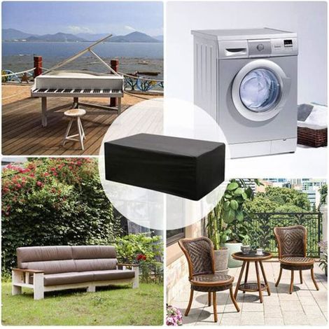 royaluxe - Housse pour meuble de terrasse 308x138x98cm coloris noir Extérieur (1/4)