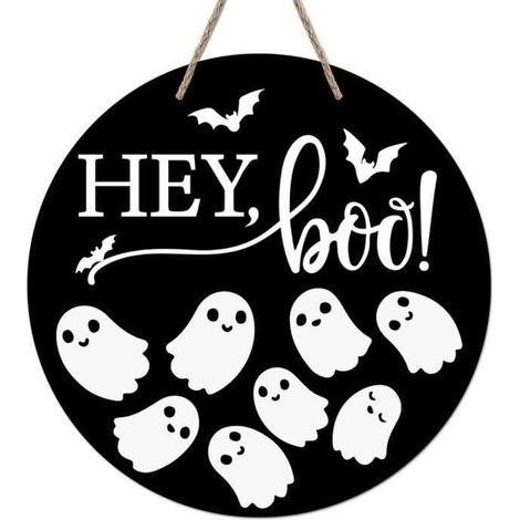 Halloween-Türschilder, Wanddekoration aus Holz zum Aufhängen, Türkranz für die Hausparty, Türhänger (1/4)