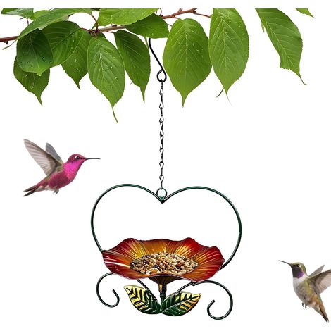 Plateau pour Mangeoire à Oiseaux pour Extérieur Plateau nourrisseur en Fer Mangeoire pour Oiseaux de Jardin pour patio jardin arrière-cour observer pinsons perroquets (1/5)