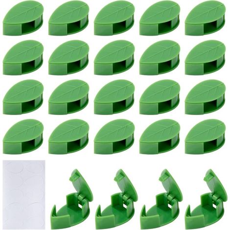 Clip per piante rampicanti, clip da parete autoadesive, supporti per piante, decorazione per interni, verde, 24 pezzi