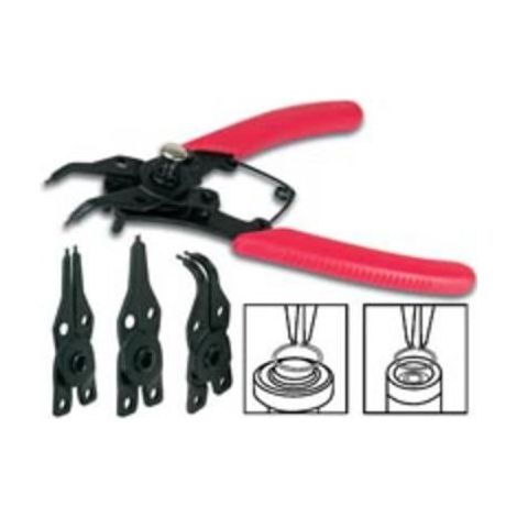 Pince pour circlips - VELLEMAN - Ouverture 10-50mm - Têtes convertibles - Rouge