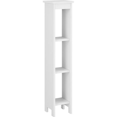 Mobile colonna per mobile bagno con 3 ripiani a giorno in legno composito 80 x 17 x 17 cm bianco 030005828