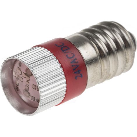 Voyant à LED Rouge, culot E10, 24V c.c. ( Prix pour 1 )