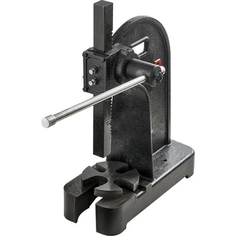 Presse à arbre manuelle 3 tonnes, hauteur maximale 310 mm, fonte robuste, pressage, pliage, étirage et formage (1/5)