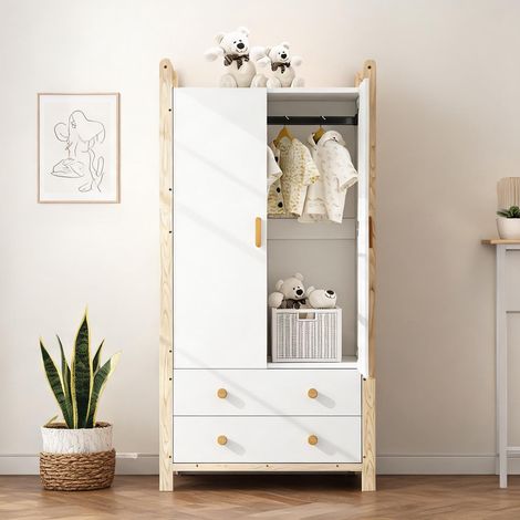 Armoire-penderie en bois massif MDF 90 x 45 x 180 cm (1/5)