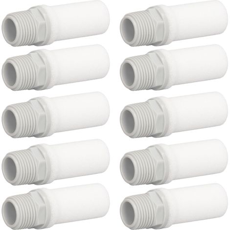 Lot de 10 silencieux pneumatiques G1/2 po 1,32 MPa PP à réduction de bruit élevée pour électrovanne de vérin (1/5)