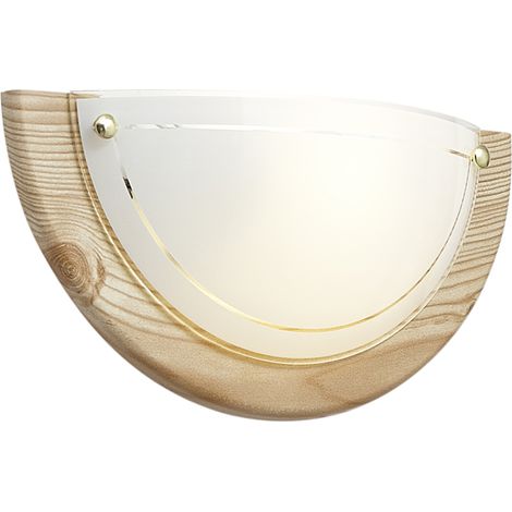 QAZQA Klassische Wandleuchte Natur mit weißem Glas - Mesiac