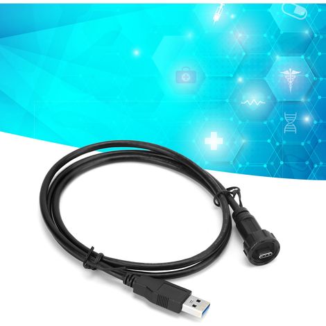 Connecteur USB étanche E10TPC-TA-M/U3-AM, type C mâle/USB 3.0 mâle avec fiche câble, 0,5 m (1/5)