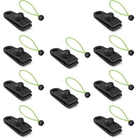 Planen-Clips, 20 Planen-Clips mit Bungee-Seilen, robuste Planen-Clips, Markisen-Zubehör, verwendet für Zelte, Markisen, Gartenarbeit, Camping im Freien (1/5)