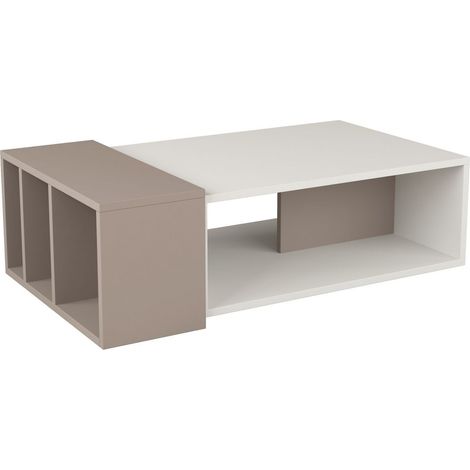 Table basse 2 niveaux avec 3 niches de rangement ANITA (1/3)
