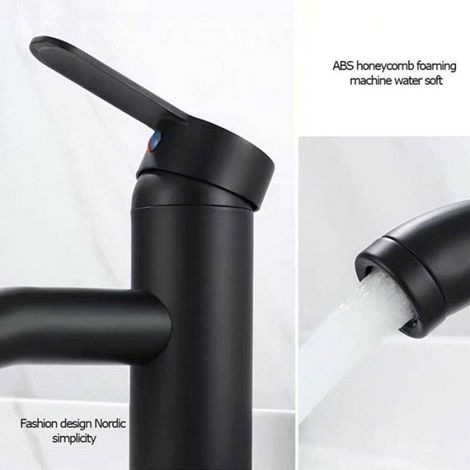 Robinet Noir Mat Cuivre Mitigeur Lavabo Salle de Bain Robinet Eau Chaud Froid Mate Bassin Robinetteri ROBINETTERIE DE SALLE DE BAIN (1/3)