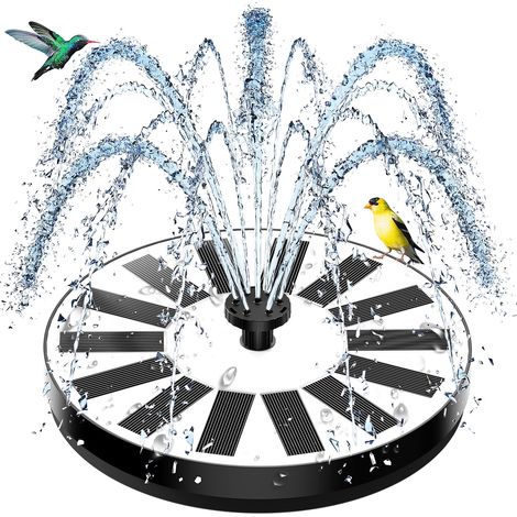 Fontaine Solaire Pompe Verre, Solaire Flottant Extérieur Fontaine Pompe Bassin Solaire avec 8 Buses pour Bain d'oiseaux Aquarium Étang Piscine Patio Jardin Fontaine Décoration de Jardin (1/5)