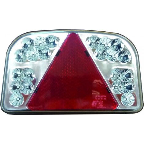 Feu intégral LED gauche 12V – Dimensions 245 x 148 x 50 mm – Clignotant, stop, veilleuse, catadioptre triangle