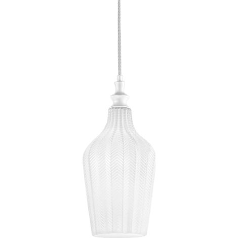 Suspension Cleofe S/12 Blanche - Structure En Métal Blanc Mat Avec Verre Opale 1Xe27 Max 60W Ip20 - Gealuce (1/3)