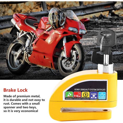 Antivol de disque de moto modèle FS8305 (jaune) (1/5)