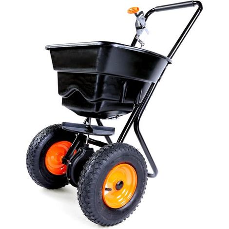 FUXTEC Esparcidor de sal FX-GS36, para abono, sal, semillas, grava, arena (volumen 45 l) velocidad de esparcimiento ajustable (1/5)