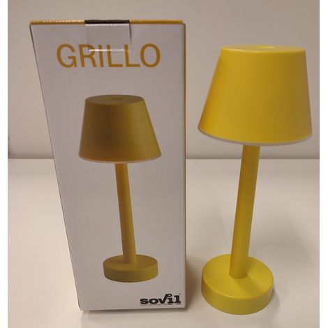 Lampada da Tavolo a Batteria Ricaricabile Led Colorata Grillo Sovil - Colore: Giallo (1/4)