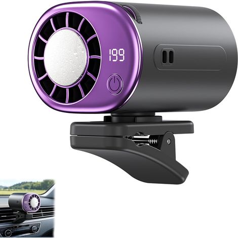 Condizionatore per auto, ventola portatile a clip 2026 con display LED e raffreddamento semi-freddo a 16 ℃, rotazione a 360°, 199 velocità regolabili, ricaricabile tramite USB per auto, SUV (1/5)