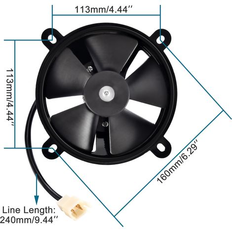 12V DC radiator water cooling fan compatible with 200cc and 250cc Taotao ATV go-karts (1/4)