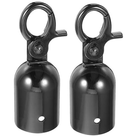 Embouts De Corde 28 mm Noirs Crochet Métal Vis Barrières Garde-Corps (1/5)