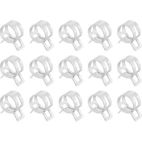 15Pcs Collier À Ressort Collier De Tuyau À Air 14mm Argent (1/5)