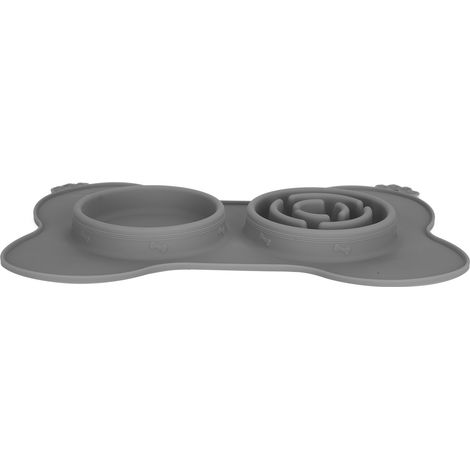 Bol Alimentation Portable Silicone Pour Chien Chat - Gamelle Pliable Antidérapante - Idéal Voyage Extérieur - Gris - 1 Pièce (1/5)