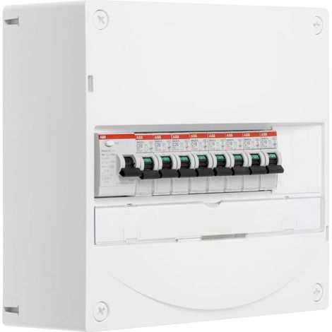 ABB Tableau 1 rangée pré-équipé 1 inter. diff. 40A type AC + 8 disjoncteurs (1/2)