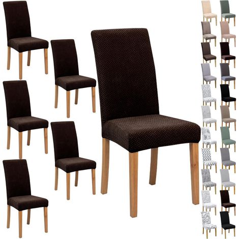 Stuhlbezüge 4/6 Stück, Jacquard, weich, dehnbar, für Esszimmer, Küche, Büro (1/5)