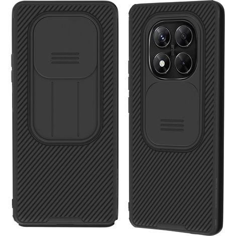 Coque pour Xiaomi Redmi Note 15 Pro Plus 5G, Protection Caméra Étui avec Ultra Mince Coulisse Cache Objectif, Plastique Dur Housse Arrière Anti-Rayures Antidérapant - Noir (1/5)