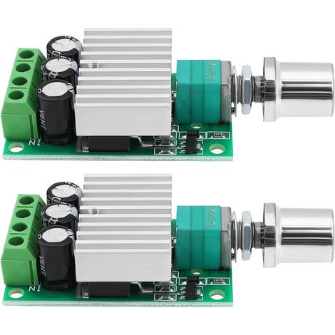 Lot de 2 Contrôleur de vitesse, PWM, 12 V-24 V, 10 A, Moteur DC, Ventilateur, LED, Machine-outil (1/5)