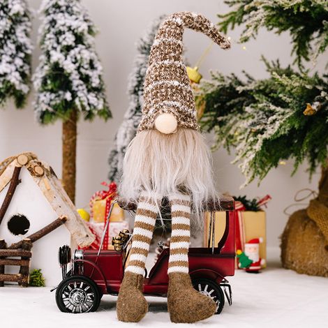 Gnome De Noël - 43 Cm - Sans Visage - Chapeau À Barbe - Décor Festif Pour Intérieur - 1 Pièce (1/5)