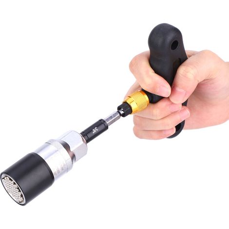 Jeu de 4 douilles universelles 9-21 mm avec adaptateur pour perceuse électrique et embouts doubles (noir) (1/5)