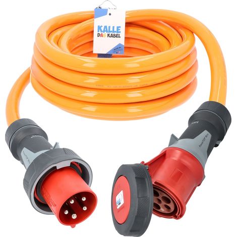 Kalle Verlängerungskabel CEE 400V 63A 16,0mm² Extreme Signal Orange IP67 5 Meter