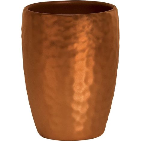Gobelet en céramique au Design élégant, Finition hammeré cuivré, idéal pour la Maison ou Le Bureau, Parfait pour Vos Boissons Chaudes ou Froides - Taille : Standard, Couleur : Cuivré