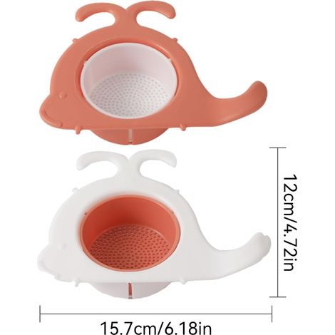 Lot de 2 Passoires Évier Cuisine Forme Baleine - Égouttoir PP Alimentaire Vidange Ustensile (1/5)