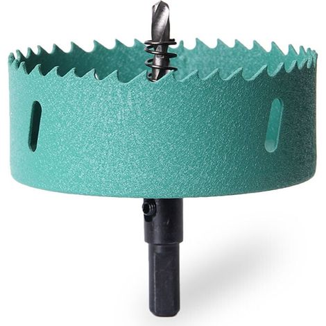 Sega a tazza bimetallica da 22 mm, fresa a tazza per impieghi gravosi per legno, metallo, acciaio inossidabile, plastica, cartongesso e pannelli di fibra (verde) (1/4)