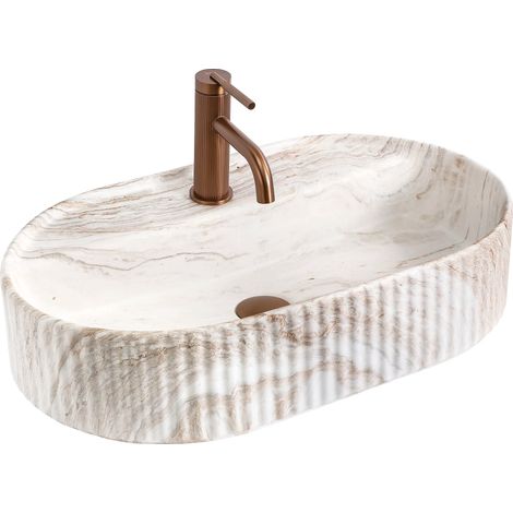 Lavabo Da Appoggio Rea Marcela 60 Kallisto Beige (1/4)