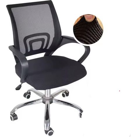 1 coprisedia elastico per ufficio, coprisedia elastico in spandex, coprisedia rimovibile per tavolo/sedia da ristorante/sala giochi (nero)
