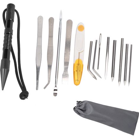 Lot de 14 aiguilles à paracorde, kit de tressage DIY pour bracelet, outil de couture en corde, noir, ensemble de 14 pièces (1/5)