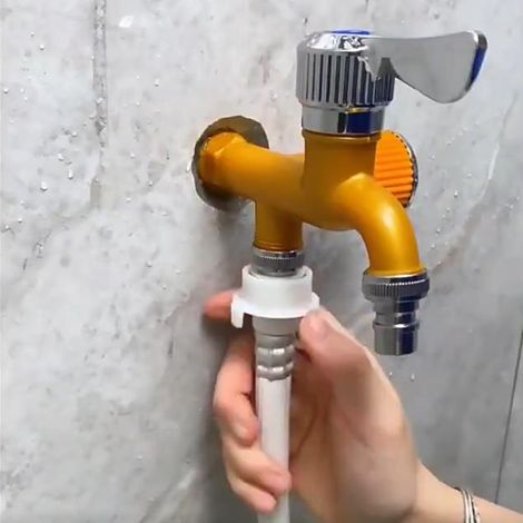 Robinet double à 1 entrée et 2 sorties pour salle de bain et cuisine (1/5)