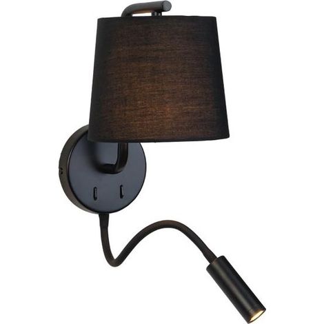 Applique Murale Intérieure Pour Ampoule LED E27 Noir Mat ZAMBELIS H57 - Blanc chaud - 3000K (1/2)