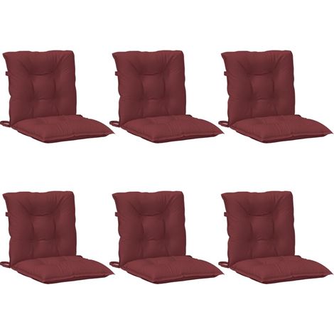 Cuscini Sedia Schiena Bassa 6 pz Rosso Vino Mélange Tessuto vidaXL