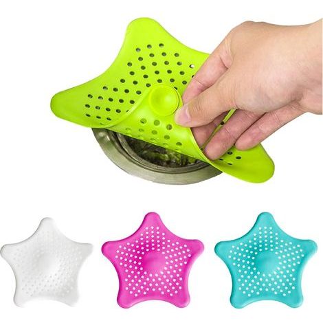 Bouchon Vidange Douche Cuisine Salle De Bain Lot De 4 En Silicone Avec Ventouses Piège À Cheveux Anti-Bouchon Facile À Nettoyer (1/5)