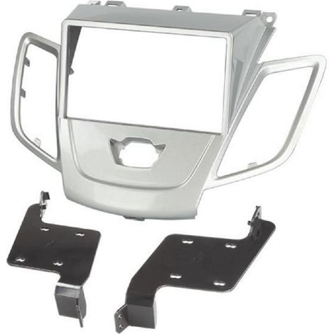 Facade autoradio KA948 2Din compatible avec Ford Fiesta 08-13 - Sans Ecran - Argent