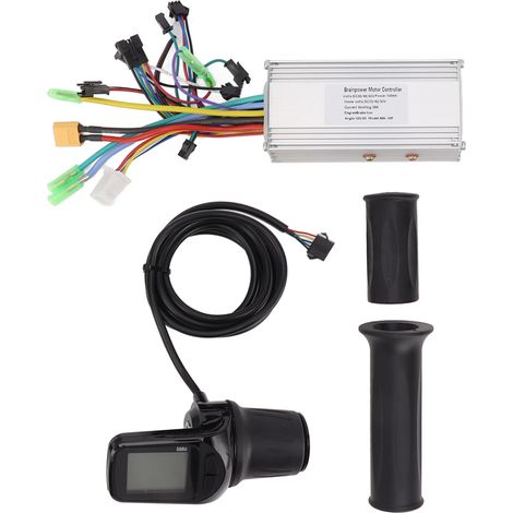 Kit demi-tour d'accélérateur avec écran, poignée, contrôleur sans balais 3 modes 36V 48V 60V 1000W 38A pour conversion vélo électrique (1/5)
